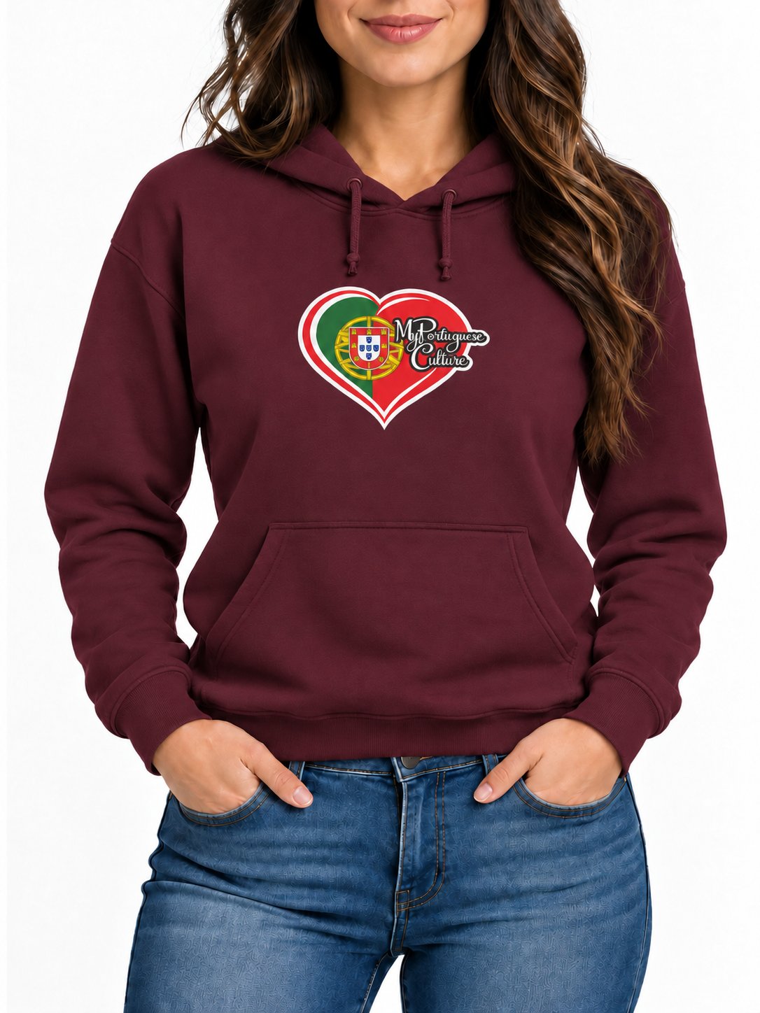 Portuguese Flag Heart Hoodie | My Portuguese Culture