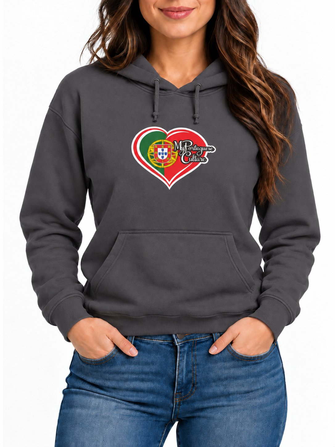 Portuguese Flag Heart Hoodie | My Portuguese Culture