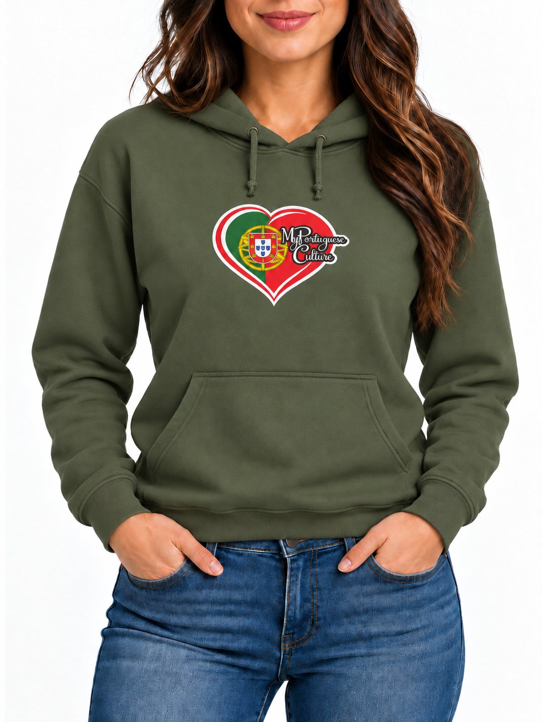 Portuguese Flag Heart Hoodie | My Portuguese Culture