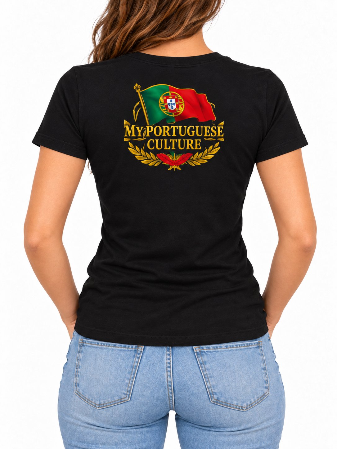 Women’s Portuguese Flag Crest Fitted T-Shirt